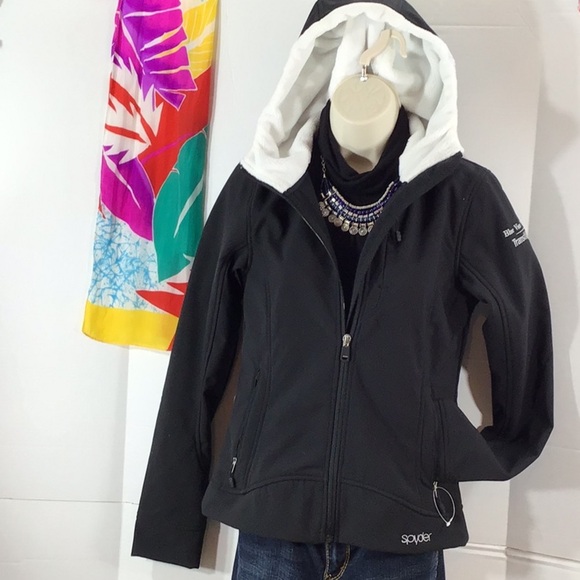 Spyder Jackets & Blazers - Spyder black zip front hooded jacket NWOT